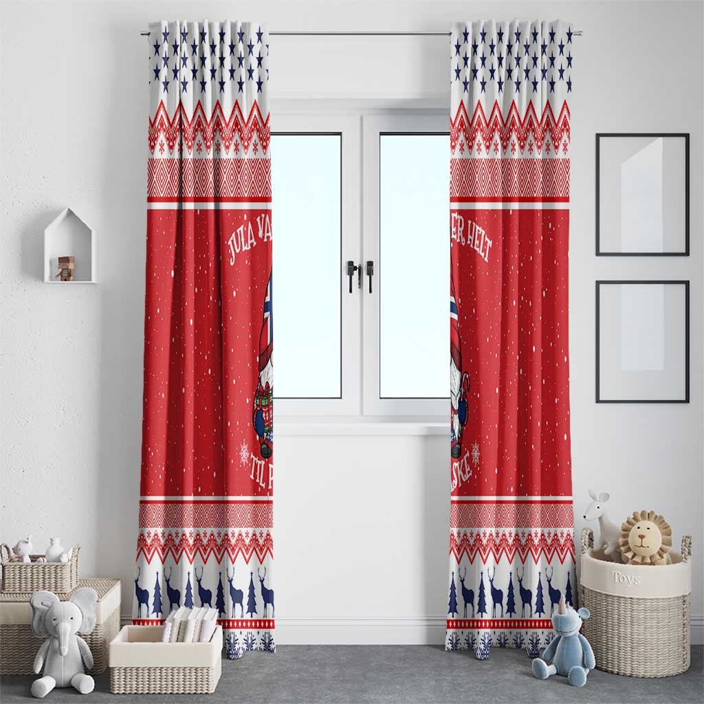 Norway Christmas Window Curtain Lovely Nordic Gnome - Wonder Print Shop