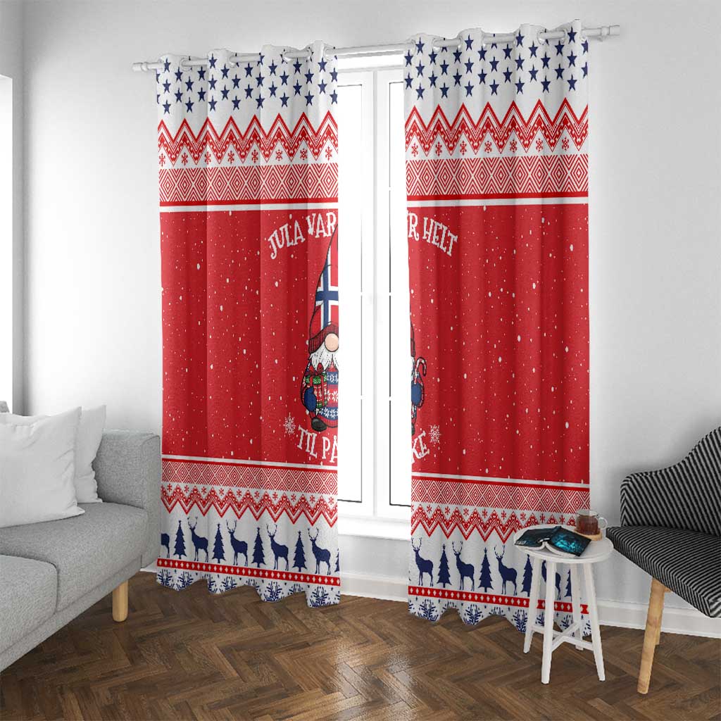 Norway Christmas Window Curtain Lovely Nordic Gnome - Wonder Print Shop