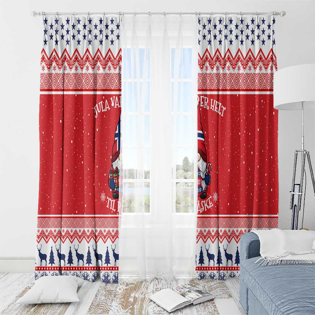 Norway Christmas Window Curtain Lovely Nordic Gnome - Wonder Print Shop