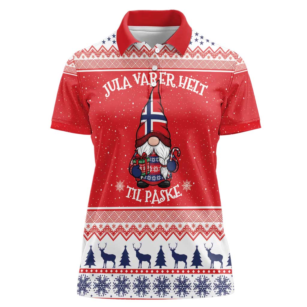 Norway Christmas Women Polo Shirt Lovely Nordic Gnome - Wonder Print Shop