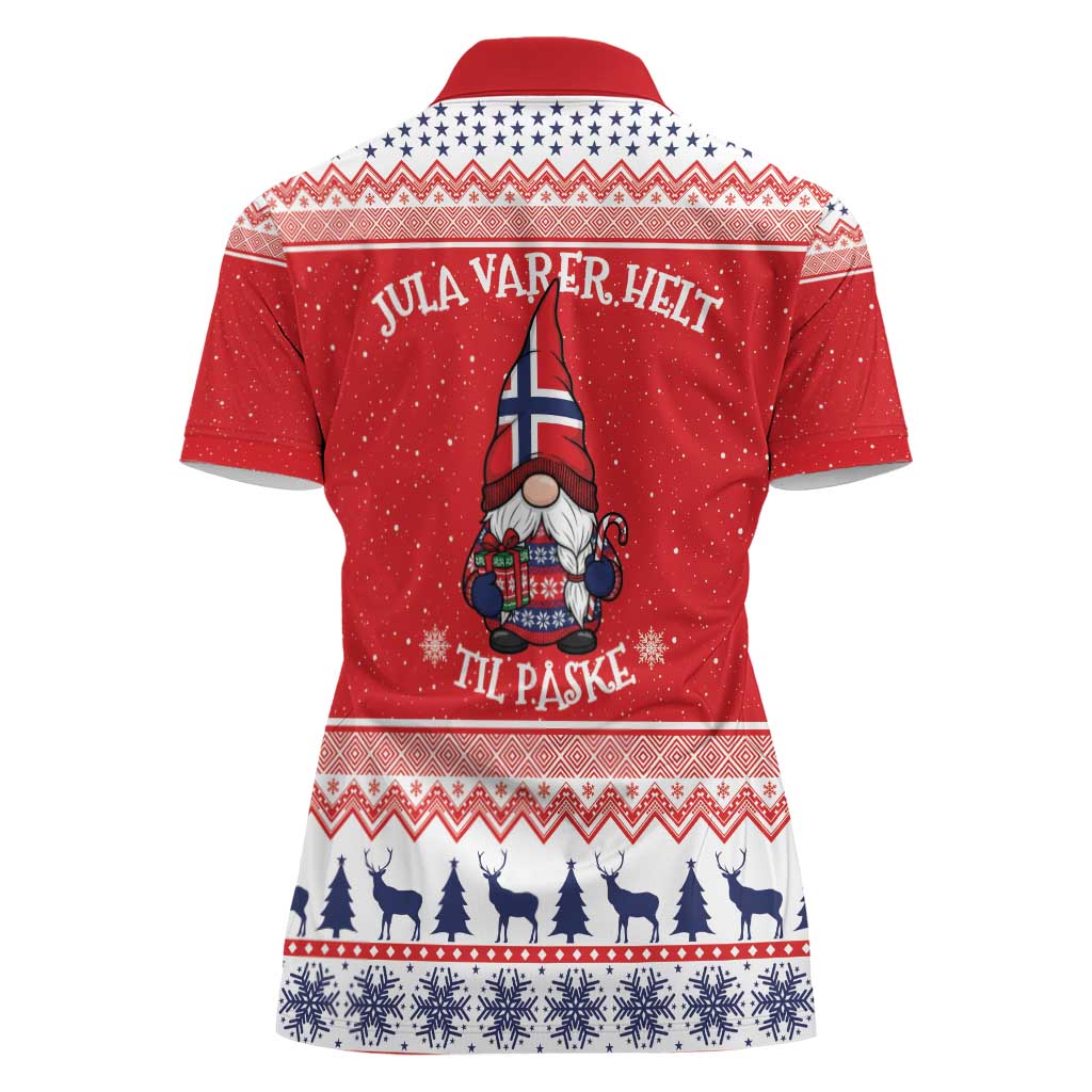 Norway Christmas Women Polo Shirt Lovely Nordic Gnome - Wonder Print Shop