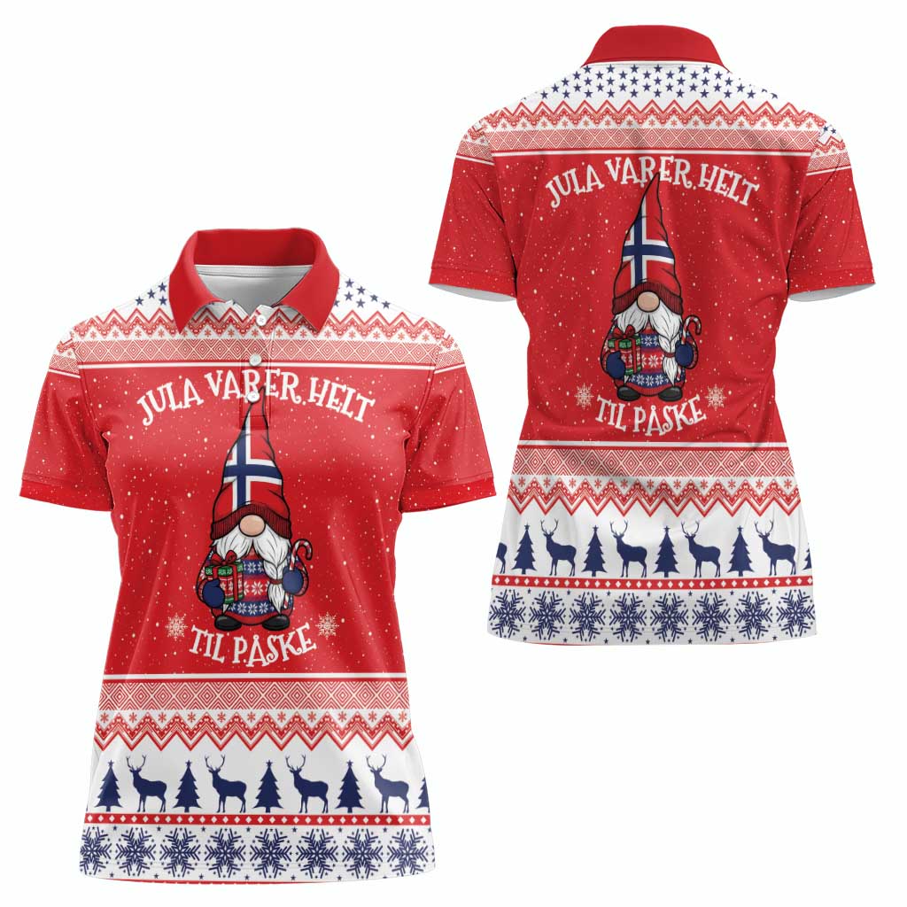 Norway Christmas Women Polo Shirt Lovely Nordic Gnome - Wonder Print Shop