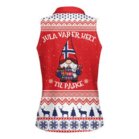 Norway Christmas Women Sleeveless Polo Shirt Lovely Nordic Gnome - Wonder Print Shop
