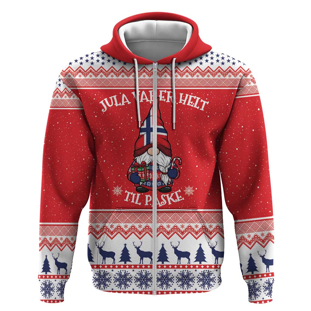 Norway Christmas Zip Hoodie Lovely Nordic Gnome - Wonder Print Shop