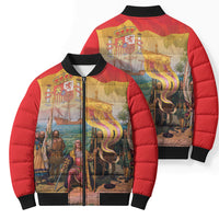 Spain National Day Bomber Puffer Jacket Christopher Columbus Discovery 1492