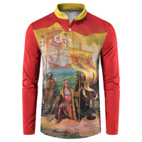 Spain National Day Button Sweatshirt Christopher Columbus Discovery 1492