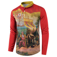 Spain National Day Button Sweatshirt Christopher Columbus Discovery 1492