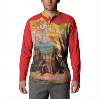 Spain National Day Button Sweatshirt Christopher Columbus Discovery 1492