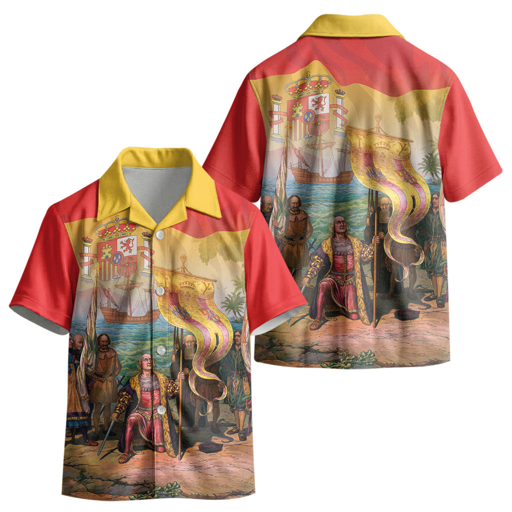 Spain National Day Kid Hawaiian Shirt Christopher Columbus Discovery 1492