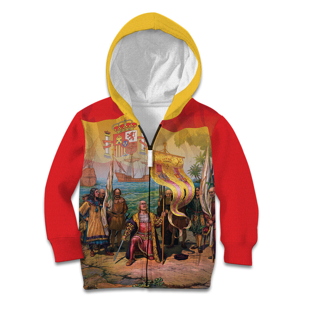 Spain National Day Kid Hoodie Christopher Columbus Discovery 1492