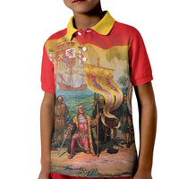 Spain National Day Kid Polo Shirt Christopher Columbus Discovery 1492