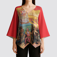 Spain National Day Kimono Sleeve Blouse Christopher Columbus Discovery 1492