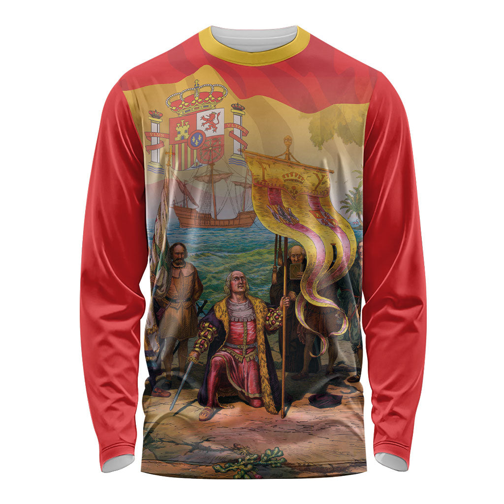 Spain National Day Long Sleeve Shirt Christopher Columbus Discovery 1492