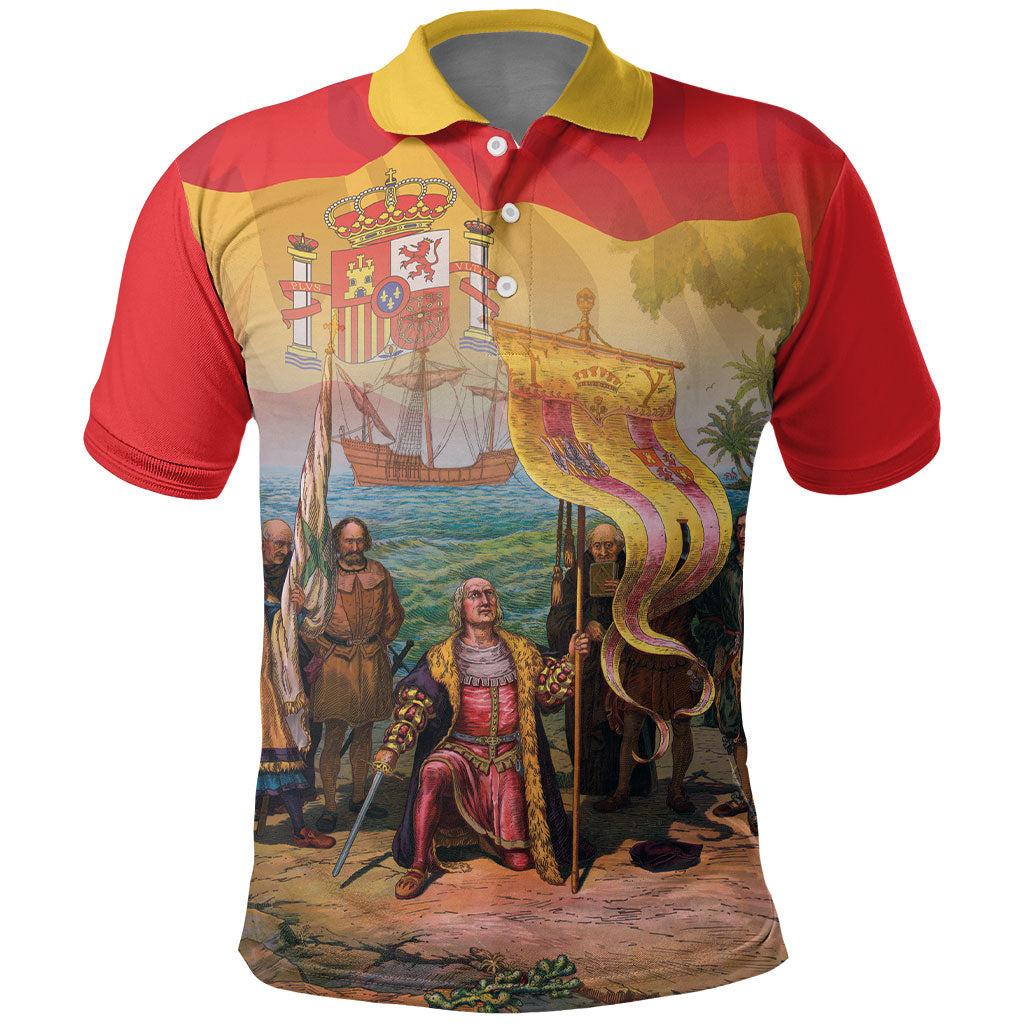 Spain National Day Polo Shirt Christopher Columbus Discovery 1492