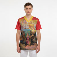 Spain National Day Scrub Top Christopher Columbus Discovery 1492