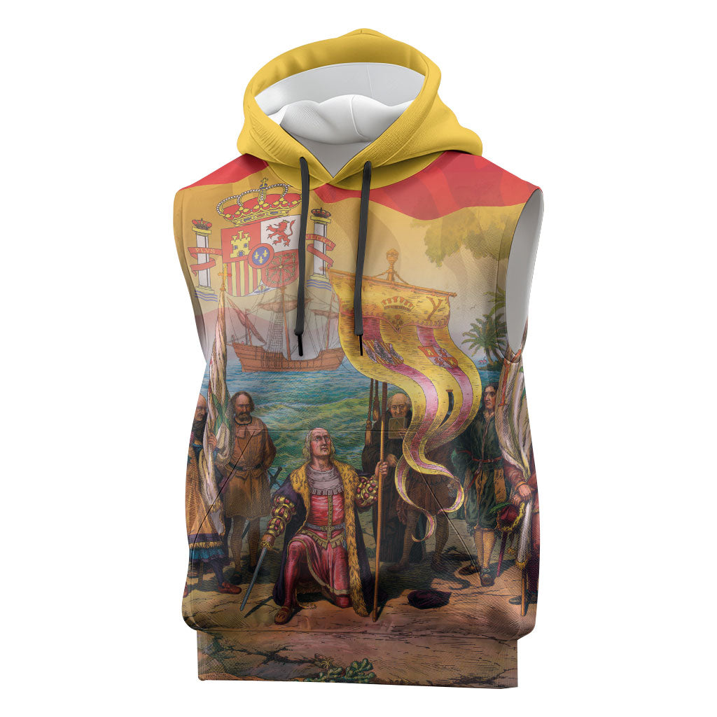 Spain National Day Sleeveless Hoodie Christopher Columbus Discovery 1492