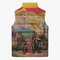 Spain National Day Sleeveless Puffer Jacket Christopher Columbus Discovery 1492