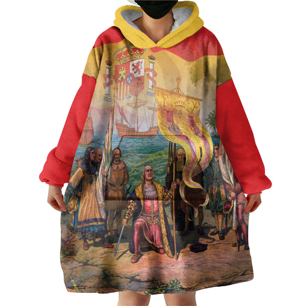 Spain National Day Wearable Blanket Hoodie Christopher Columbus Discovery 1492
