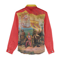 Spain National Day Women Casual Shirt Christopher Columbus Discovery 1492