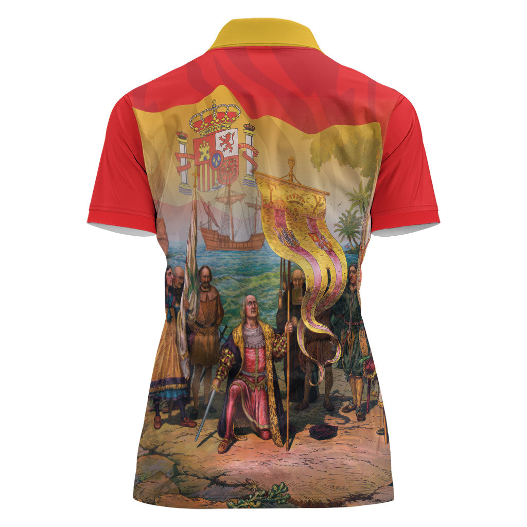 Spain National Day Women Polo Shirt Christopher Columbus Discovery 1492