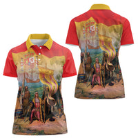 Spain National Day Women Polo Shirt Christopher Columbus Discovery 1492