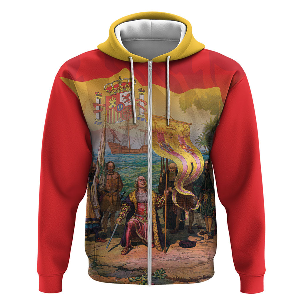 Spain National Day Zip Hoodie Christopher Columbus Discovery 1492