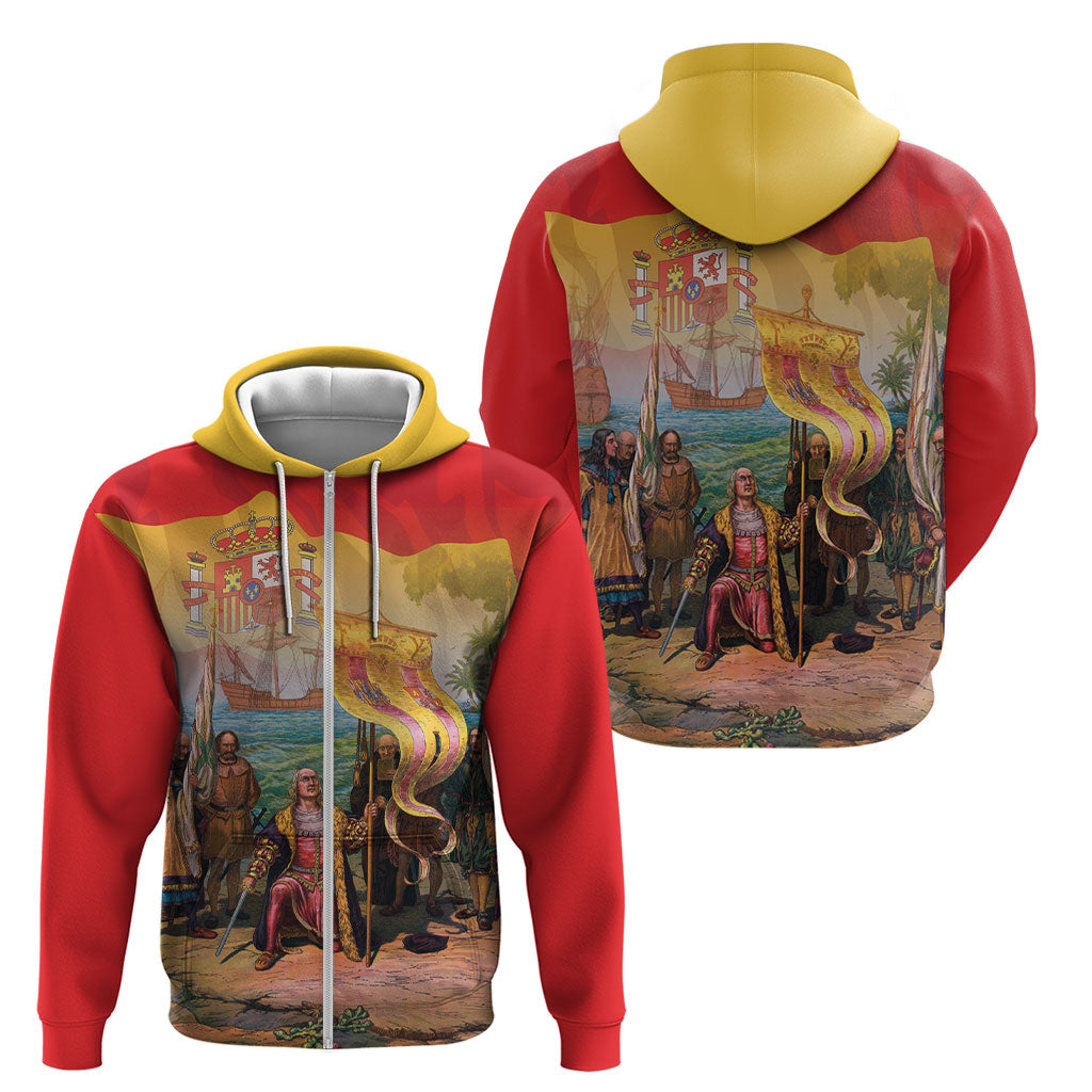 Spain National Day Zip Hoodie Christopher Columbus Discovery 1492