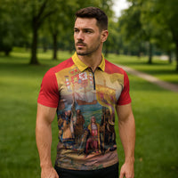 Spain National Day Zipper Polo Shirt Christopher Columbus Discovery 1492