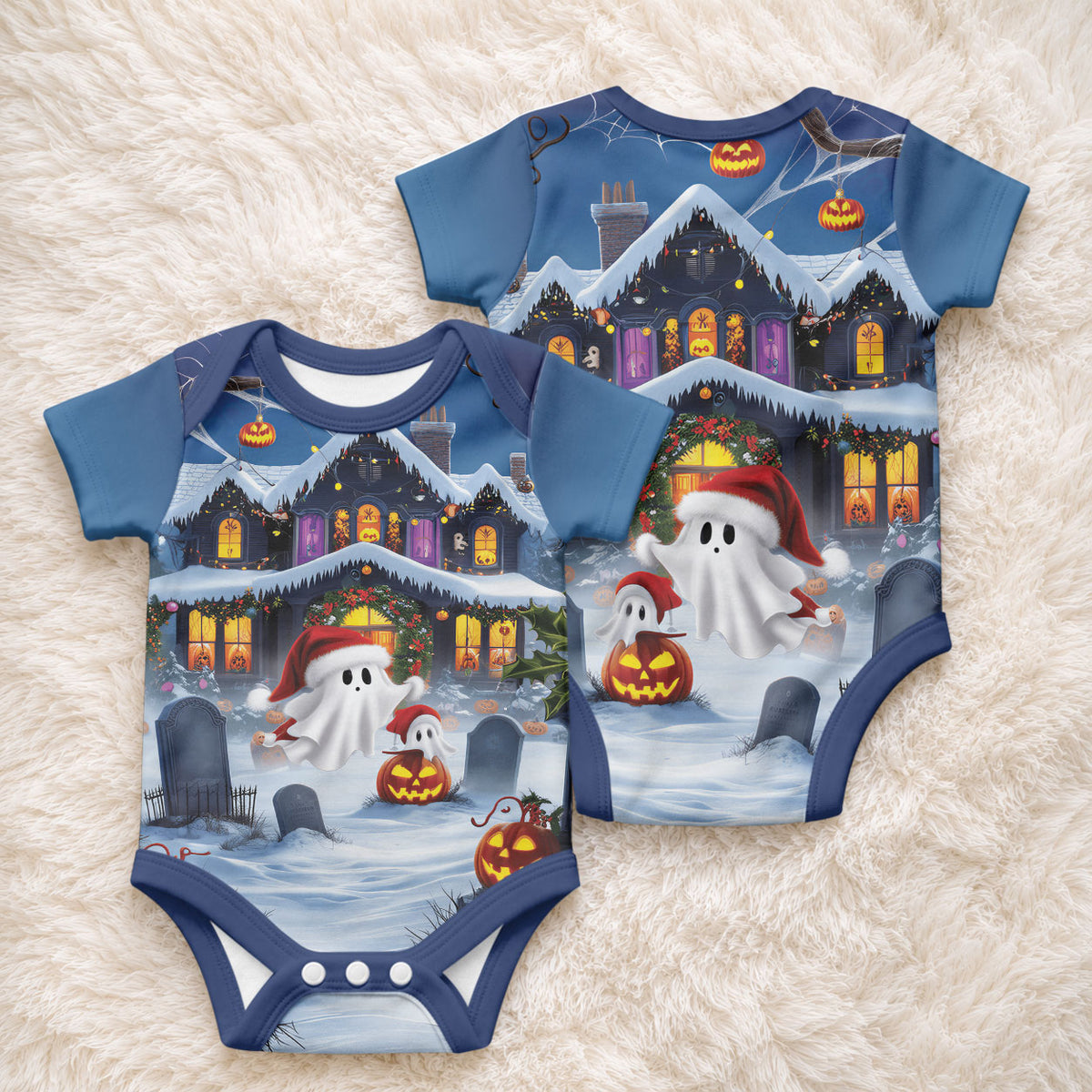 Halloween Christmas Baby Onesie Funny Ghost Santa Christmas