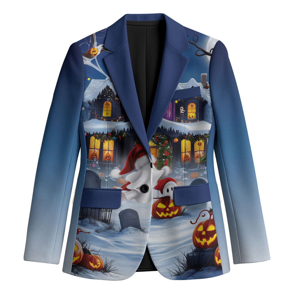 Halloween Christmas Blazer Funny Ghost Santa Christmas