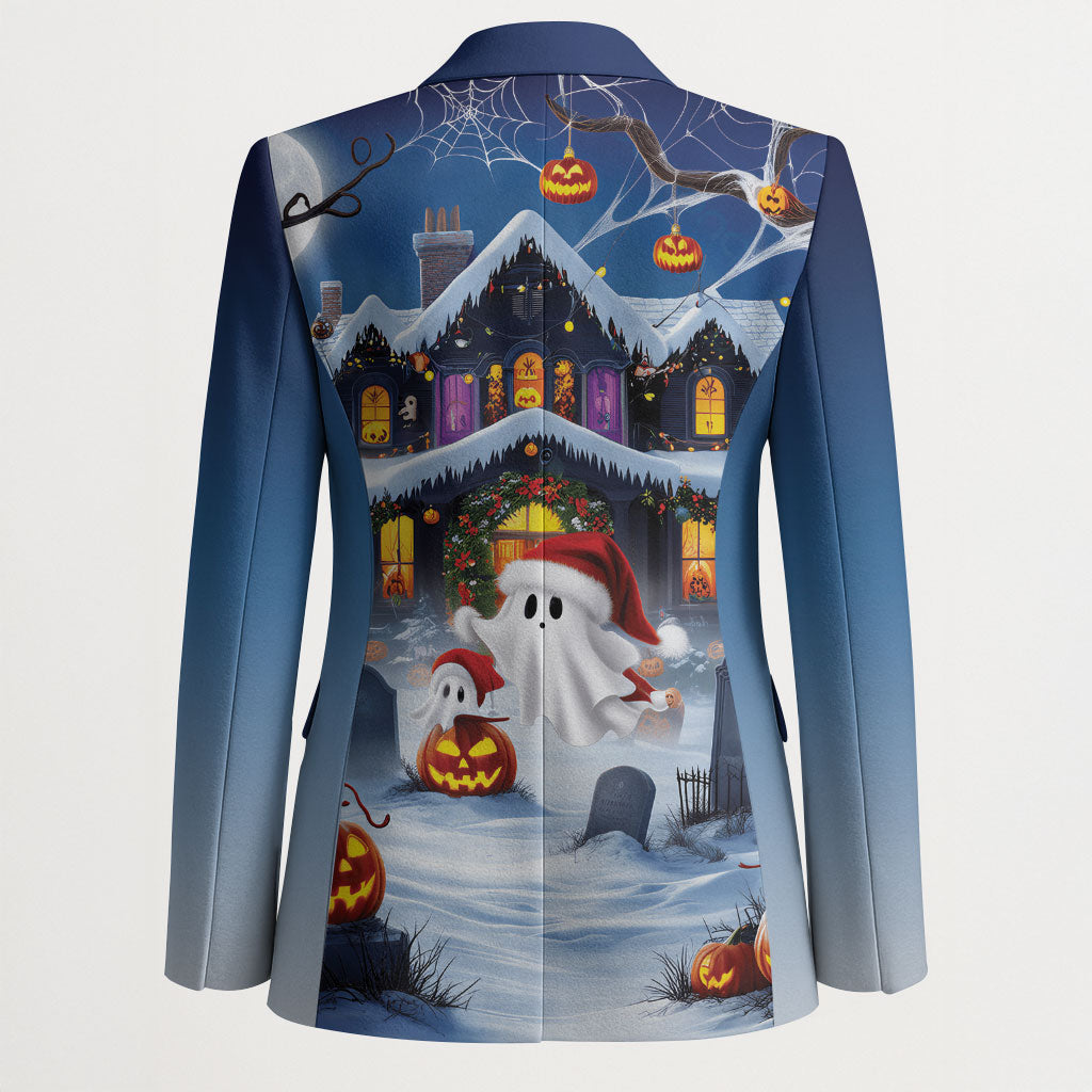 Halloween Christmas Blazer Funny Ghost Santa Christmas