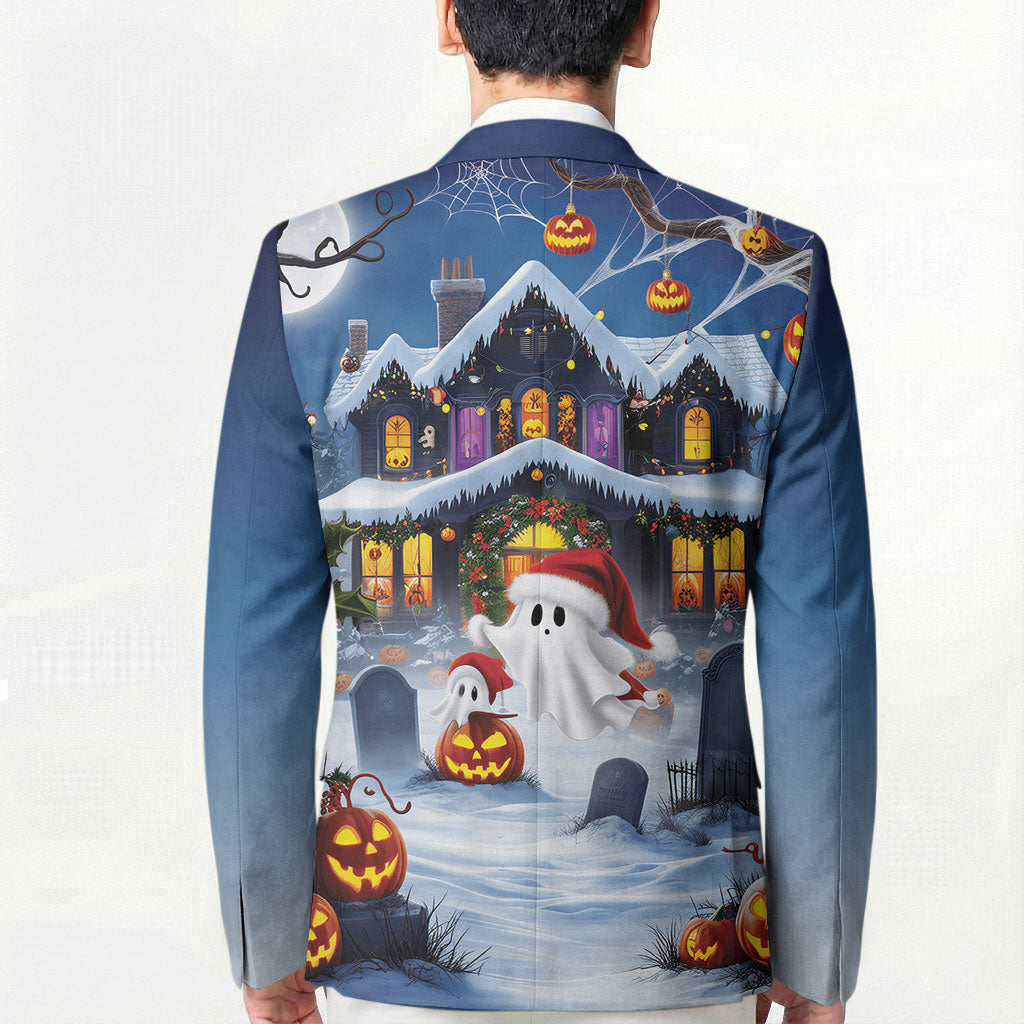 Halloween Christmas Blazer Funny Ghost Santa Christmas