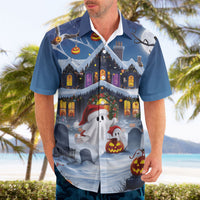 Halloween Christmas Hawaiian Shirt Funny Ghost Santa Christmas