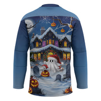 Halloween Christmas Hockey Jersey Funny Ghost Santa Christmas