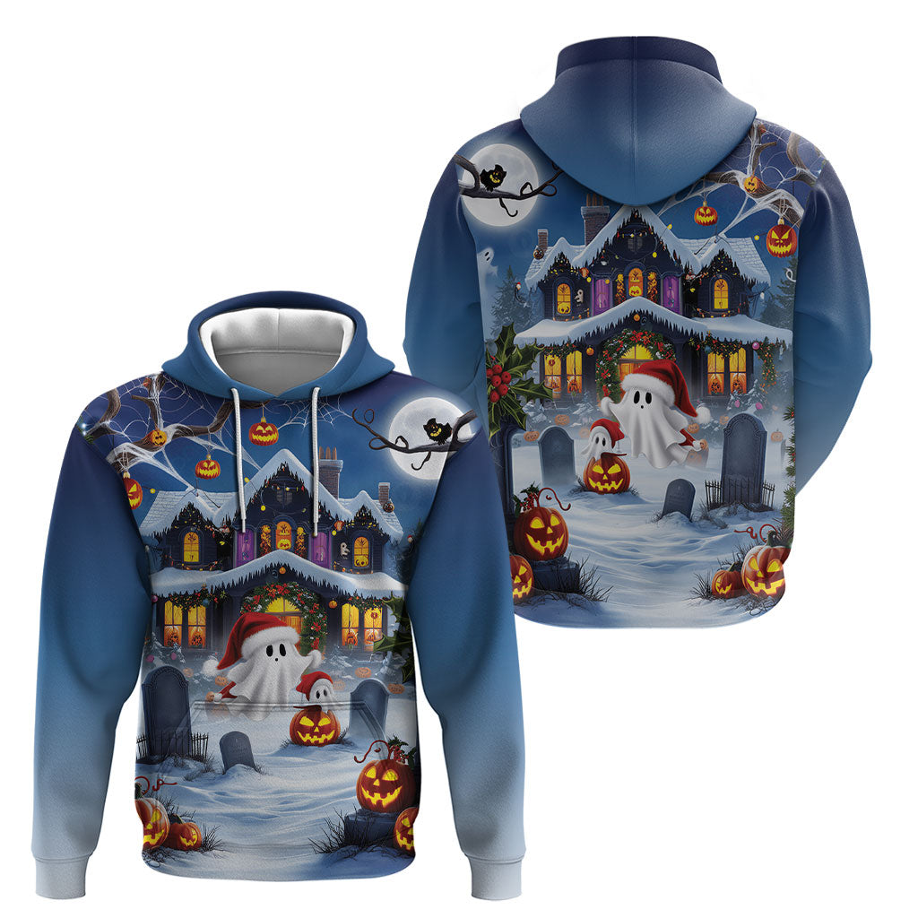 Halloween Christmas Hoodie Funny Ghost Santa Christmas