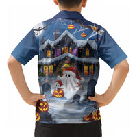 Halloween Christmas Kid Hawaiian Shirt Funny Ghost Santa Christmas