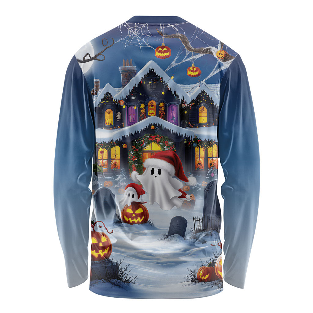 Halloween Christmas Long Sleeve Shirt Funny Ghost Santa Christmas