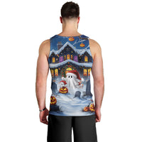 Halloween Christmas Men Tank Top Funny Ghost Santa Christmas