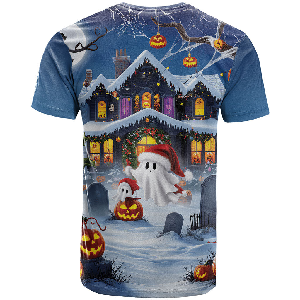 Halloween Christmas T Shirt Funny Ghost Santa Christmas