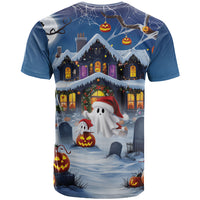 Halloween Christmas T Shirt Funny Ghost Santa Christmas