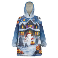 Halloween Christmas Wearable Blanket Hoodie Funny Ghost Santa Christmas
