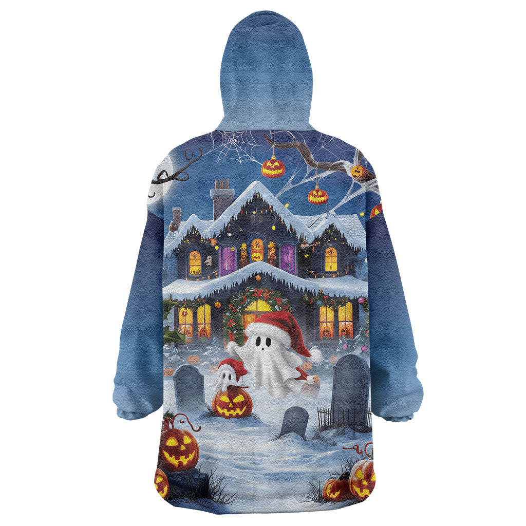 Halloween Christmas Wearable Blanket Hoodie Funny Ghost Santa Christmas