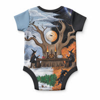 Halloween transitions into Christmas Baby Onesie Witches And Black Cat