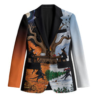 Halloween transitions into Christmas Blazer Witches And Black Cat