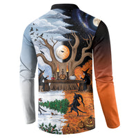 Halloween transitions into Christmas Button Sweatshirt Witches And Black Cat