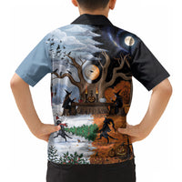Halloween transitions into Christmas Hawaiian Shirt Witches And Black Cat