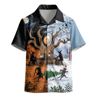 Halloween transitions into Christmas Kid Hawaiian Shirt Witches And Black Cat