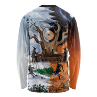 Halloween transitions into Christmas Long Sleeve Shirt Witches And Black Cat