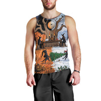 Halloween transitions into Christmas Men Tank Top Witches And Black Cat