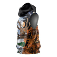 Halloween transitions into Christmas Sleeveless Hoodie Witches And Black Cat